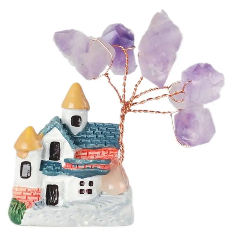 

1PC Natural Amethyst Tree Crystal Quartz Mineral Ornaments Lucky tree Decoration