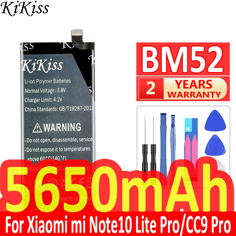 

for Xiao Mi BM52 Battery For Xiaomi Mi Note 10 Note10 Lite 10Lite / Mi Note 10 Note10 Pro 10Pro/ CC9pro CC9 Pro Phone 5650mAh