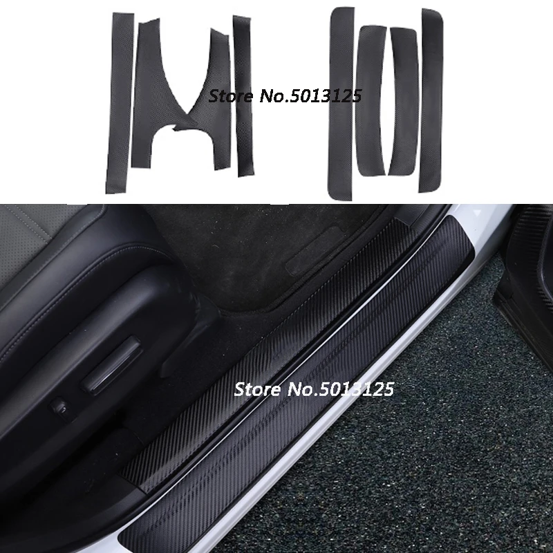 Порога углеродного волокна наклейка ПУ кожа Накладка гвардии Добро пожаловать