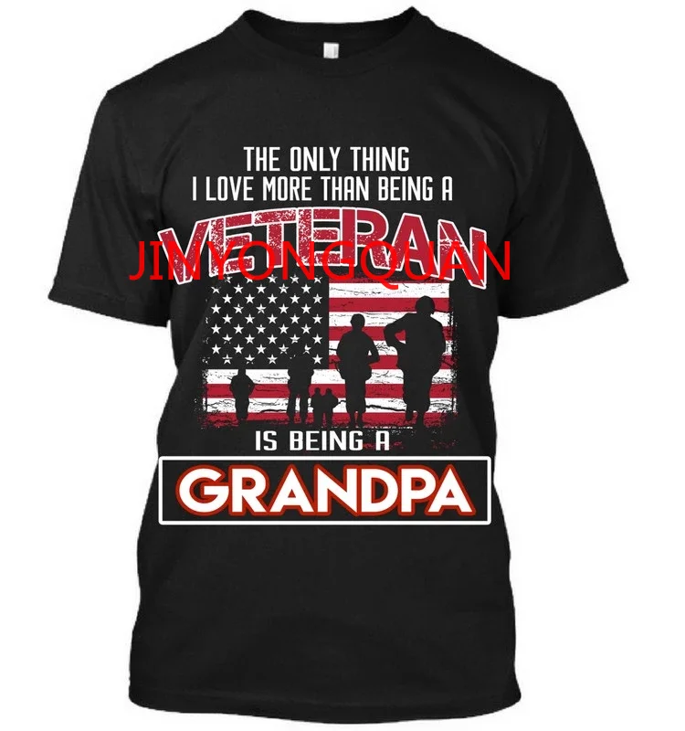 Американский размер Ветеран Дедушка Топ Женская мода с коротким рукавом мужская