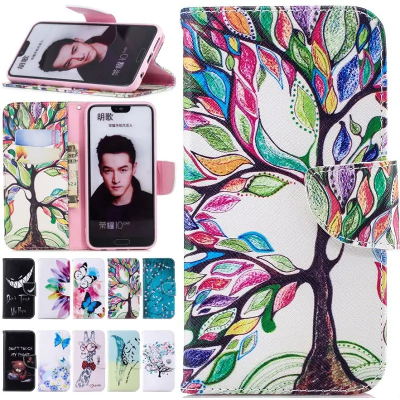 Чехол книжка для телефона Huawei P Smart Plus P9 P20 P30 Pro Mate 10 20 Lite Y5 Y6 Y7 2018 кожаный чехол