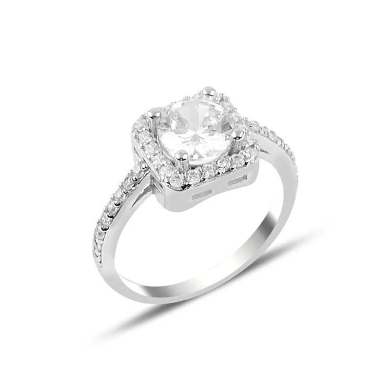 

Серебряное круглое обручальное кольцо Silverlina с цирконием