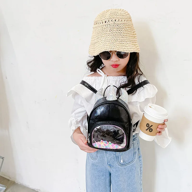 Children's Bag Cartoon Cute Sequined Unicorn Mini Backpack Kindergarten School Bag Baby Backpack Christmas Gifts