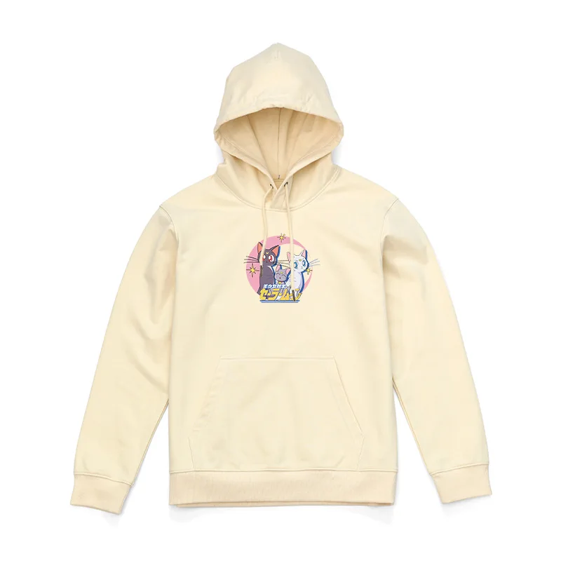 

Japanese Anime Sailor Moon Luna Cat Printed Hoodie Women Loose Hooded Sweatshirt Girl Student Casual Pullover Autumn Winter Tops