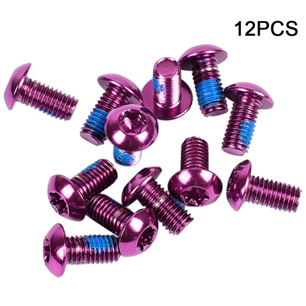 

12pcs Thread Accessories Portable Disc Brake Mini Mountain Bike Rotor Torx Screw Bolt Durable Fixation Lightweight Alloy Steel