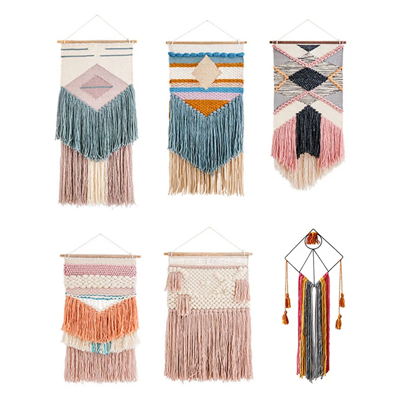 Гобелен в стиле бохо Плетеный вручную стены подвесной технике макраме гобеленов