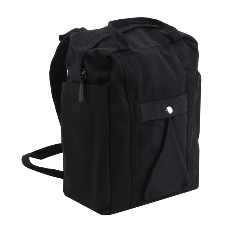 

Backpacks Shoulder Bag School Backbag Fashion Soft Handle Solid Casual Canvas Women for Student Unisex Silt Pocket White Black