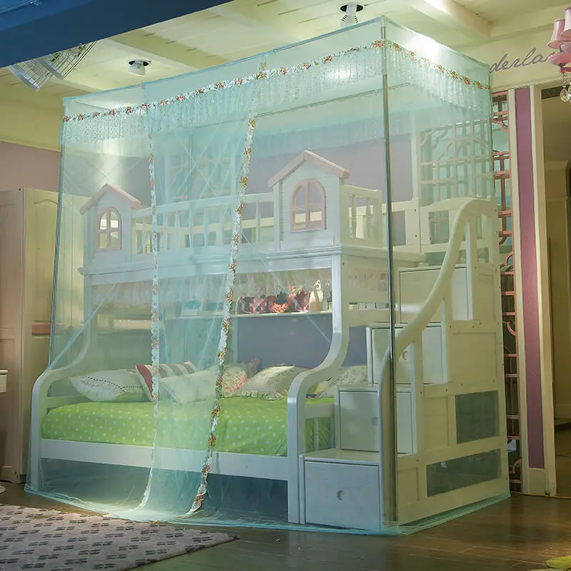 Летняя двухъярусная кровать LeRadore элегантная кружевная детская для открытия 1 2 м/1