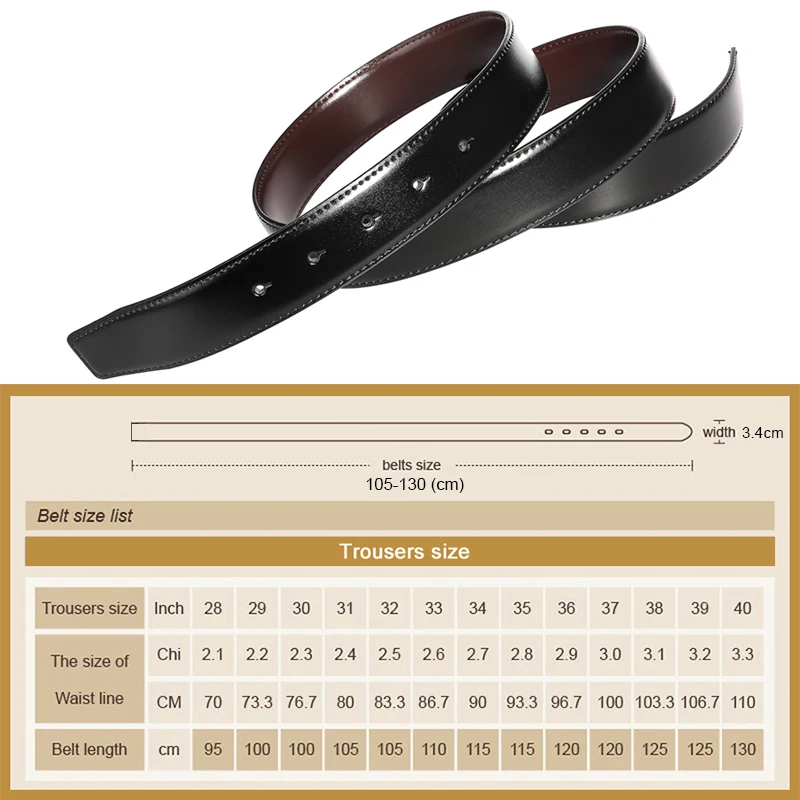 Ремень мужской из натуральной коровьей кожи Модный классический винтажный пояс