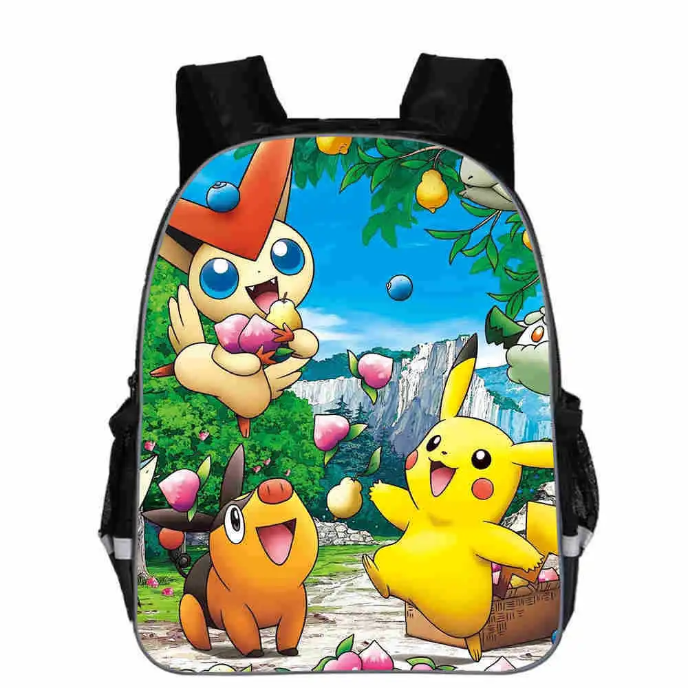Аниме покемон косплей Рюкзак Студенческая сумка Покемон го Пикачу Холст PU
