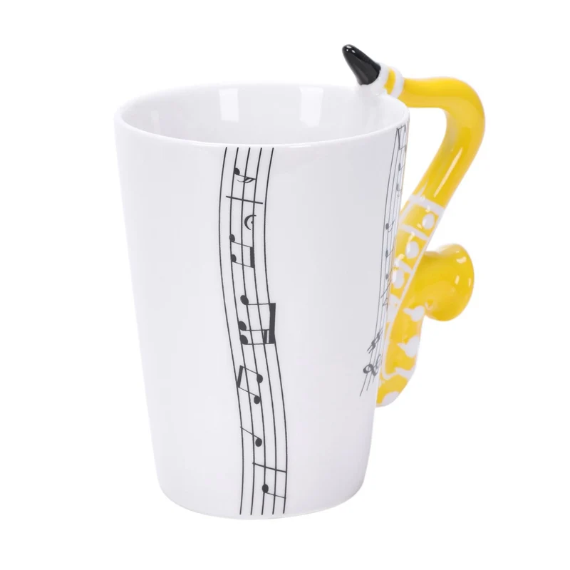 Керамические кружки для кофе с горячим саксофоном фарфоровая кружка молока