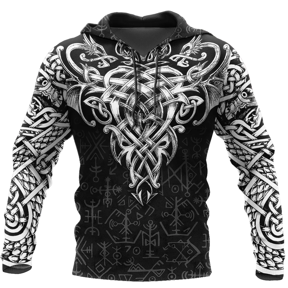 Модная художественная толстовка унисекс с кельтскими татуировками и 3D принтом