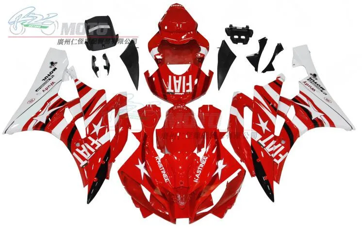 

НОВЫЕ комплекты обтекателей для мотоциклов из АБС-пластика, подходят для Yamaha YZF 600 R6 06 07 YZF-R6 2006 2007, комплект обтекателей красного и белого цве...