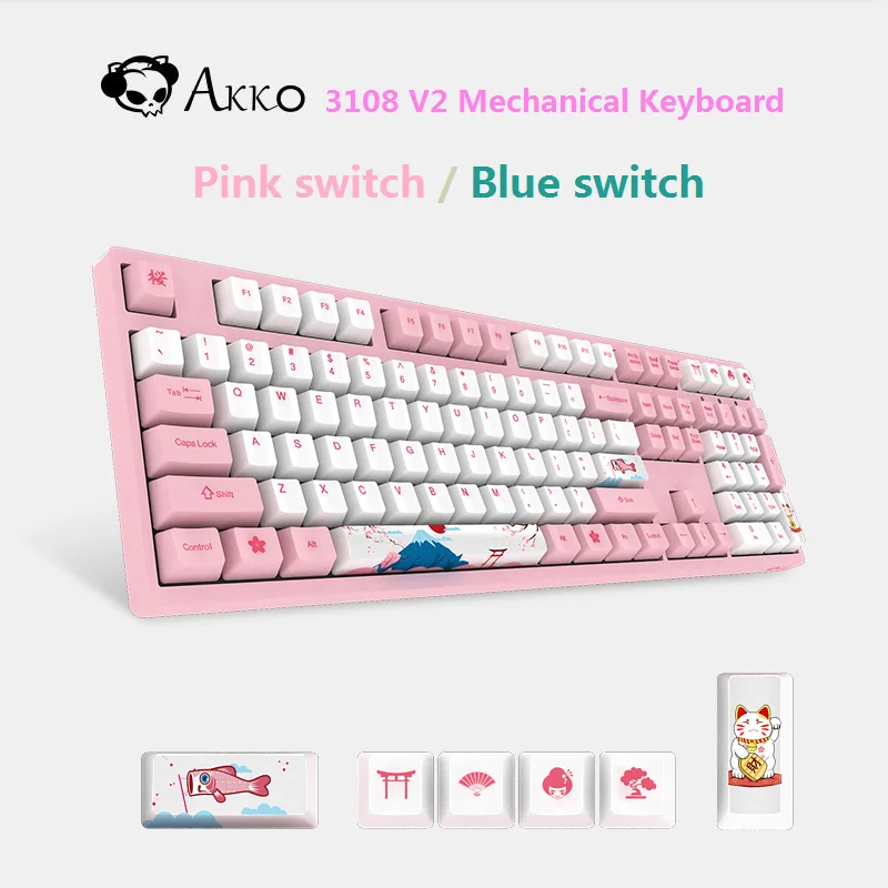 AKKO 3108 V2 тип c Проводная Механическая игровая клавиатура 108 клавиша PBT Keycap World Tour