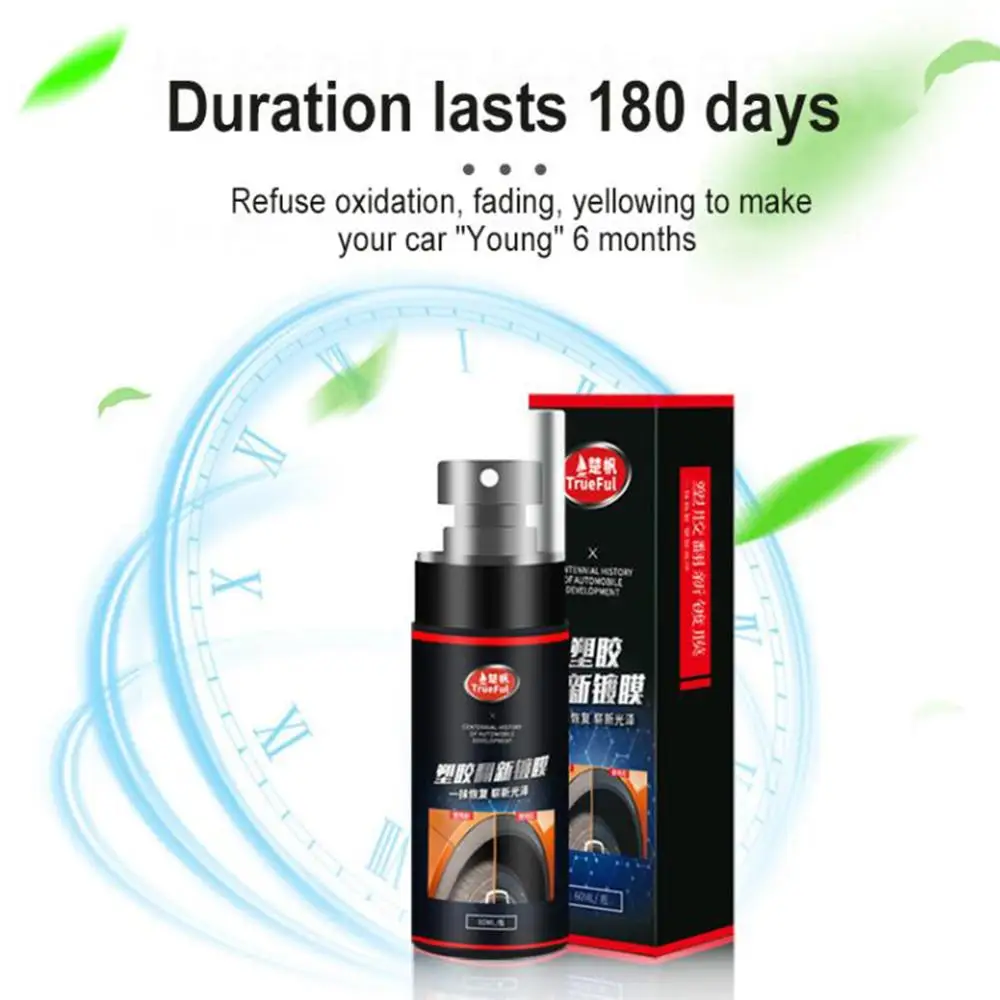 

60ml Car Plastic Refurbishment Spray Instrument Panel Wax Car Interior Leather Seat Restore Agent Leather Cleaning Repair Liquid