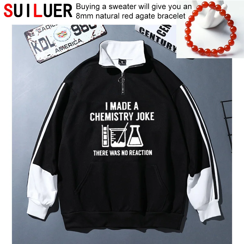 

Chemistry Sweatshirts I Made A Joke Science Women Men Black 100% Cotton Sportswear Hoodies High Quality Unisex Pullovers SL-39-4