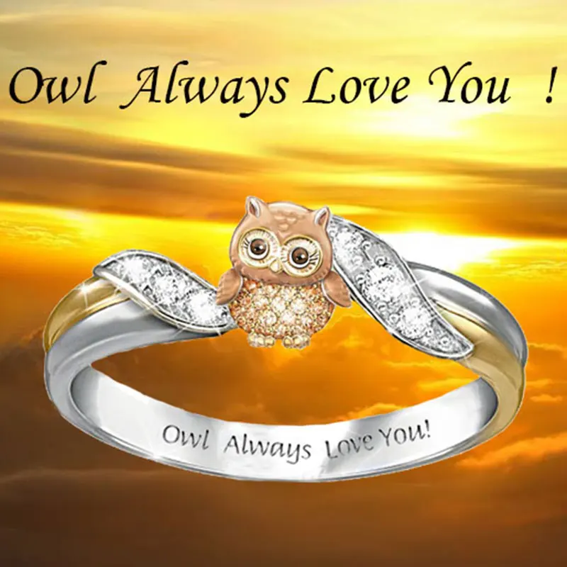 Lovely Cartoon Animal Owl Rings Crystal Children's Ring 2020 New Cute Baby Kids Birthday Gifts Fashion Girls Jewelry | Украшения и