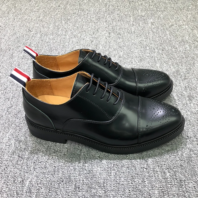 

TB THOM Shoes Spring Autunm Men Fashion Brand Wedding Custom Footwear Black Classic Genuine Calf Leather Brogue Formal Men Shoes