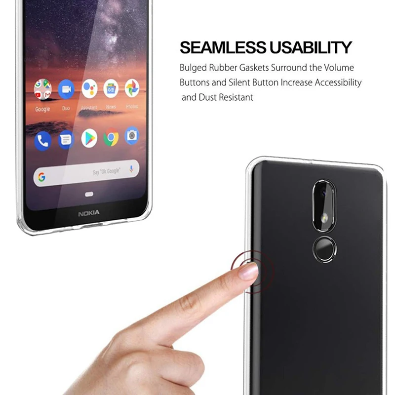 2019 Прозрачные Мягкие силиконовые ТПУ чехлы для Nokia 3 2 3V задняя крышка телефона