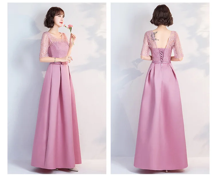 ТРАПЕЦИЕВИДНОЕ розовое платье подружки невесты элегантное Vestido Azul Marino для