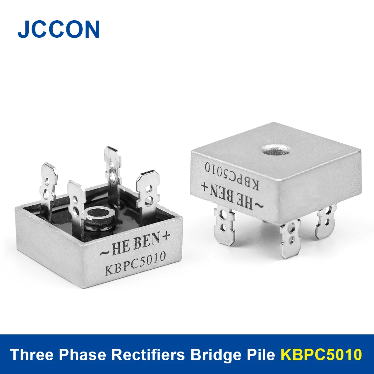 

2Pcs Three Phase PWM Rectifiers Bridge Pile KBPC5010 1000V Diode Aluminum Metal Case 3 Phase Diode Bridge