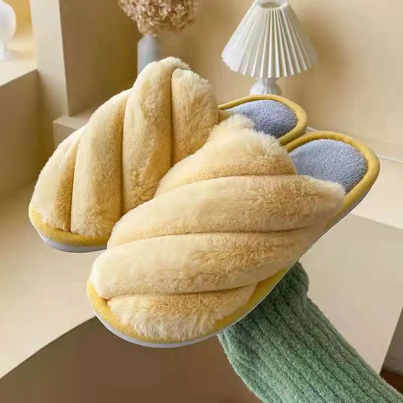 

Тапочки мужские хлопковые, домашние плюшевые теплые сланцы, Нескользящие сандалии из ПВХ, фланелевые тапочки с переплетением