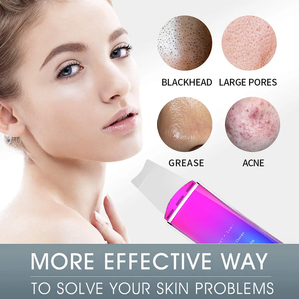 

Blackhead Removal Facial Cleaner Spatula Face Skin Scrubber Skin Care Machine Usb Rechargeable Beauty Tool For Skin Exfoliation