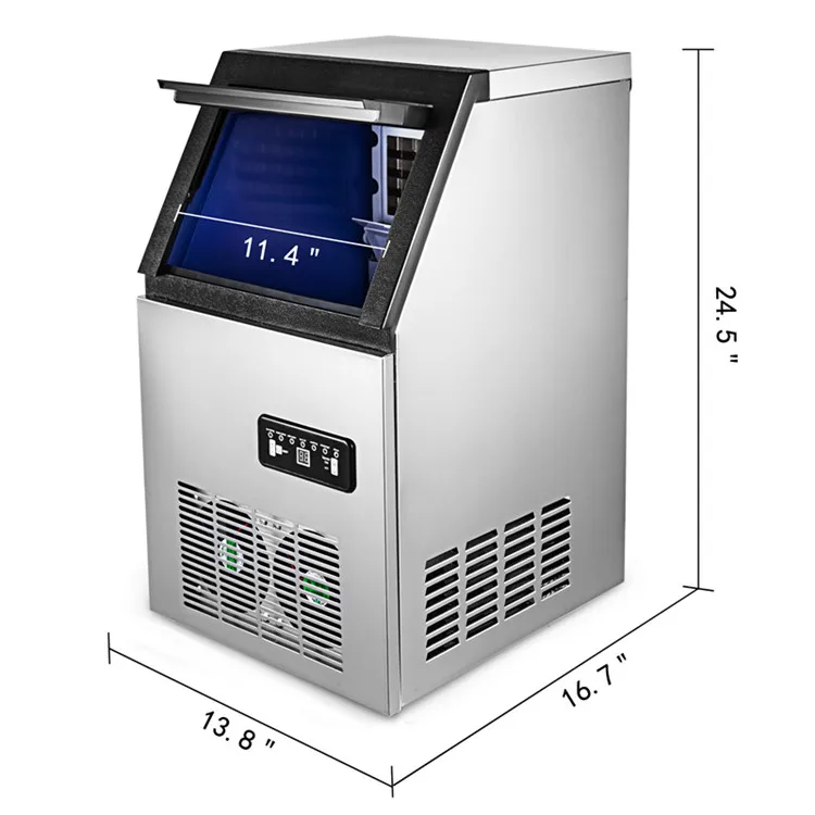 

New Commercial Ice Maker Auto Clear Cube Ice Making Machine 40kg/90lbs 110V