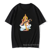saraswati t shirt god graphic on men t shirt custom design adult tees big size black tops tees indian hinduism design