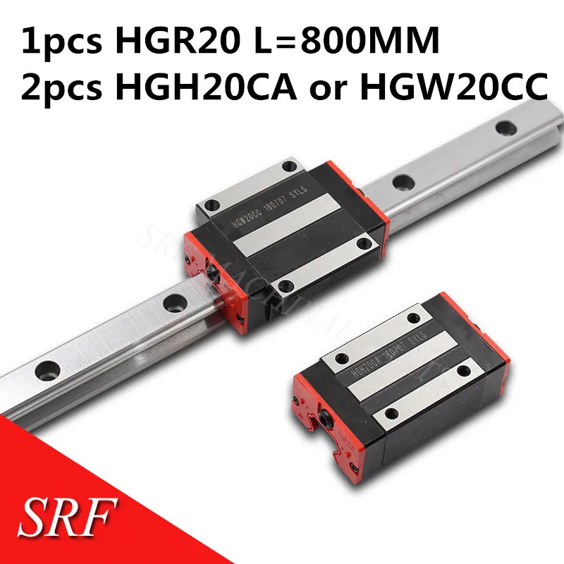 

20mm Square Linear guide HGR20 L=800mm linear rail with HGH20CA or HGW20CC block carriage