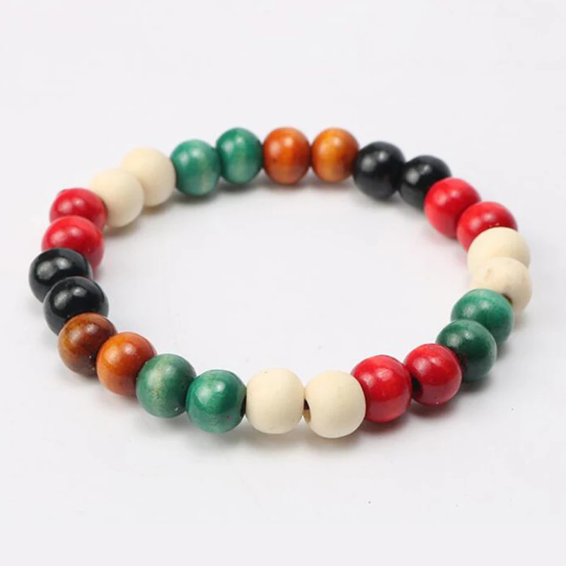 Браслет мужской/женский из натурального дерева с бусинами 8/6 мм|Браслеты шармами|