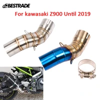 mid tip for kawasaki z900 motorcycle middle connecting link pipe slip on 51mm exhaust silencer system tail tube stainless steel