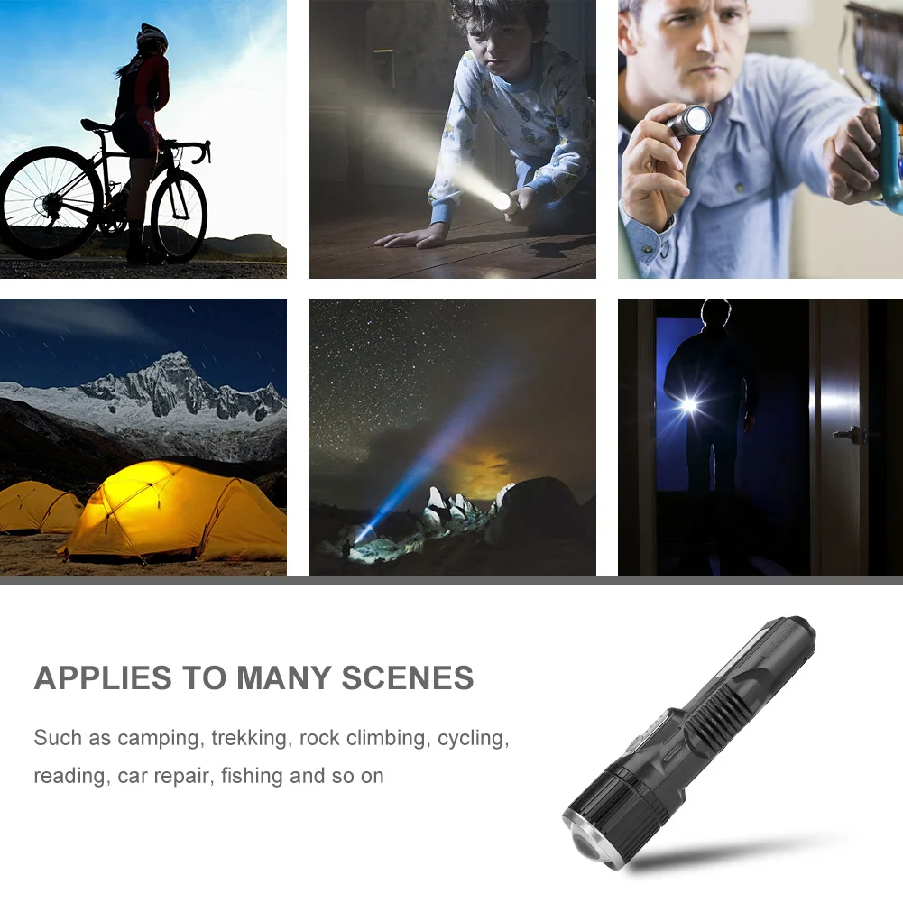 COB фонарик USB Перезаряжаемый светодиодный рабочий свет с треногой Регулируемый поворотный зум для наружного кемпинга автомобиля ремонт лампы