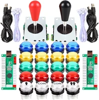 2 player led arcade diy part usb encoder to ellipse oval style joystick led arcade buttons for pc mame raspberry pi windows