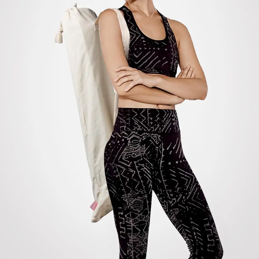 Чехол для коврика йоги из хлопка и льна сумка хранения практичный портативный