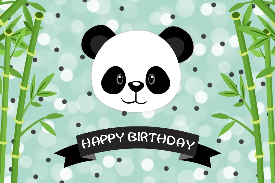 NZY08141 Laeacco Panda Green Bamboos с днем рождения Портретные Детские фотографии фоны для фотостудии - Цвет: NZY08141
