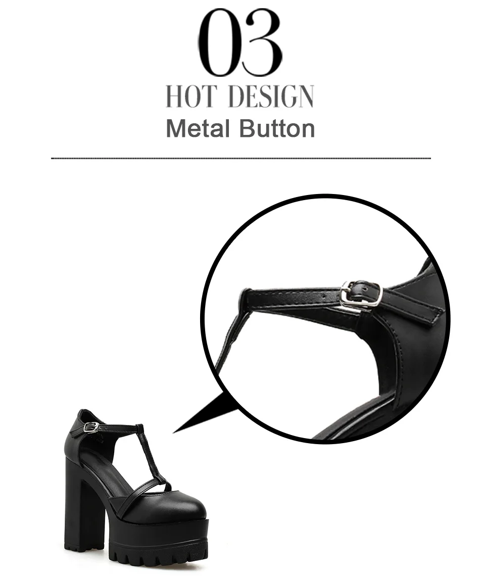 Gdgydh Spring Autumn Ankle Strap Buckle Women Pumps Black Thick High Heeled Shoes Female Single Shoes Shallow Out Soft Leather
