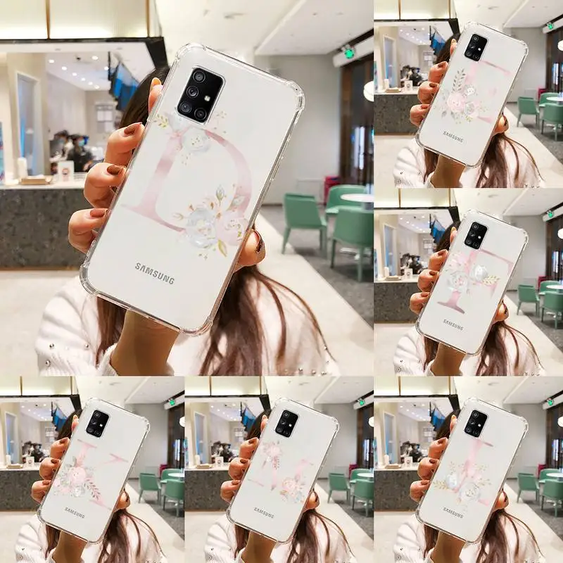 

Acronym flower Design high Phone Case Transparent For Samsung A51 A50 A71 A70 A81 M60S Note S21 S 20 10 9 8 11 E Plus Ultra