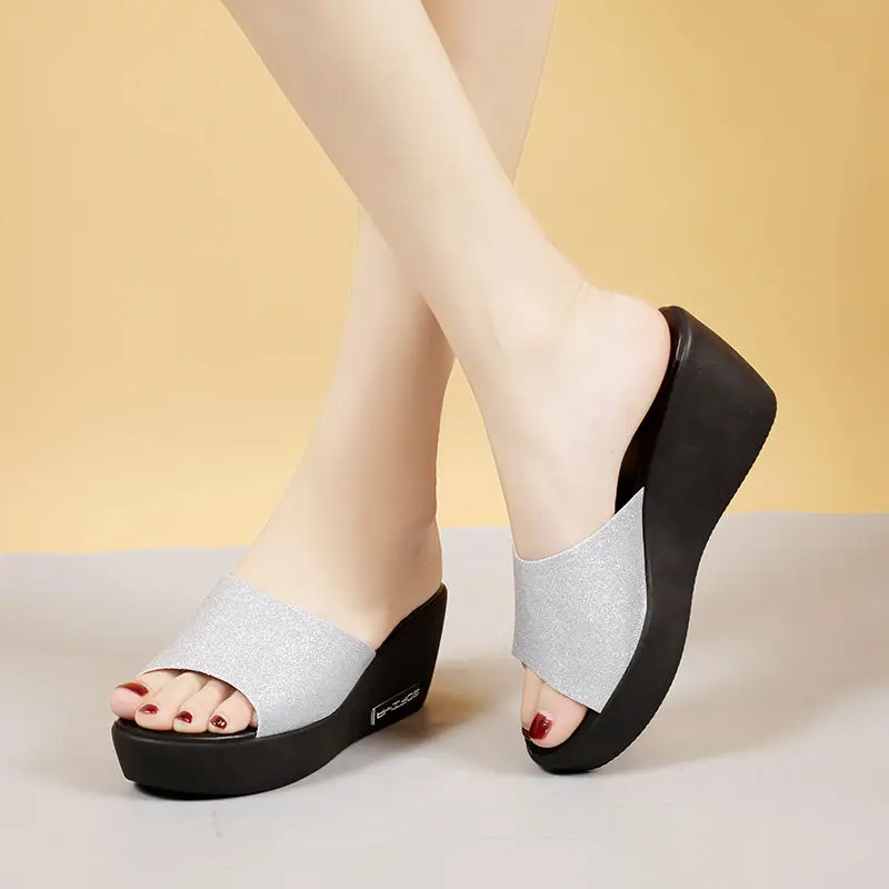 

Сандалии женские из искусственной кожи, на плоской подошве, дышащие