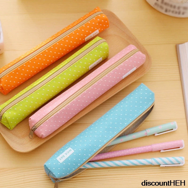 1 шт. симпатичный чехол для карандашей карамельных цветов кавайная парусиновая