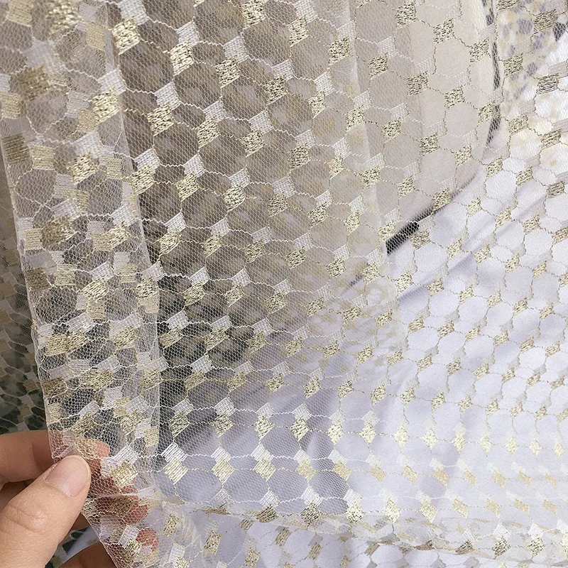 Width160cm кружевные блестящие золотые линии точка марли перспектива ткань Для