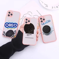 oreo milk chocolate biscuit phone case transparent matte for iphone 7 8 11 12 s mini pro x xs xr max plus cover shell