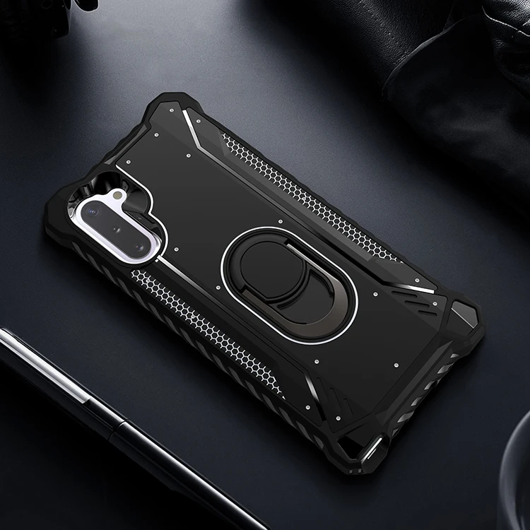 Бронированный чехол для samsung Note 10 Plus, металлическое покрытие, ТПУ, магнитный автомобильный держатель, крепление на кольцо, задняя крышка для Galaxy Note 10 Plus, A70 чехол