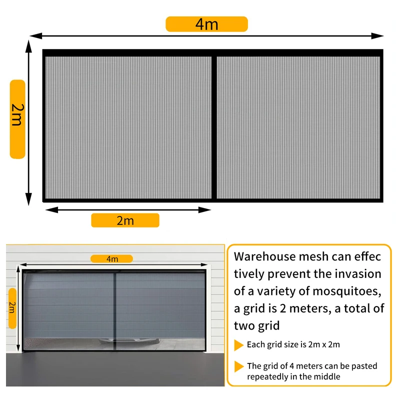 

Magnetic Garage Door Curtain Mosquito Net Anti Fly Insect Screen For Pavilions Balconies Outdoor Tent Bug Mesh Summer Supplies