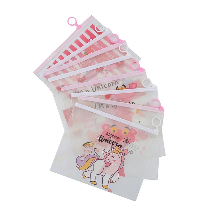 Чехол для карандашей с единорогом сумка хранения кольцом мультяшный розовый