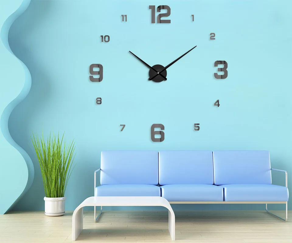 Кварцевые часы Rantion модные современные дизайнерские зеркальные наклейки сделай