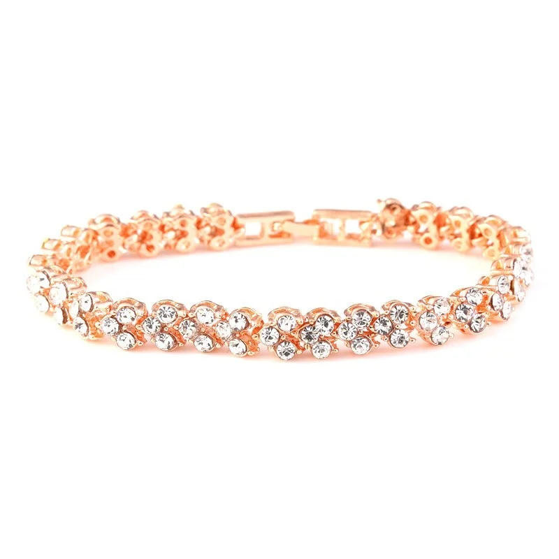 

New Fashion Crystal Diamond Bracelets Roman Style Woman Gifts Simple Diamond Full Diamond Bracelet for Women Bead Diy Jewelry