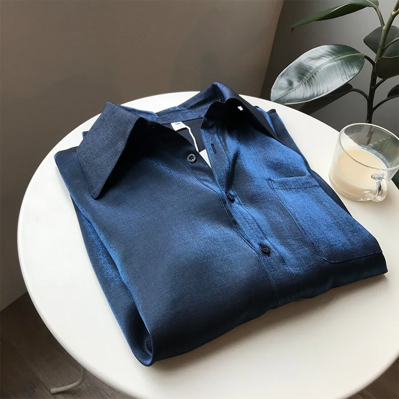 

2020 Stain Turn Down Collar Spring Womens Tops And Blouses Loose Style Women Shirts Blusas Roupa Feminina Clothes