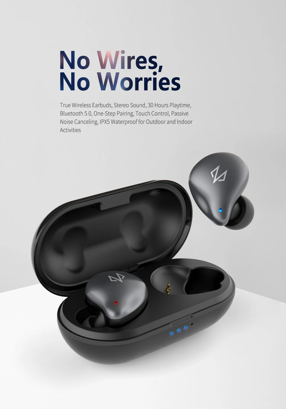 DOSS Cloud Fox Freepods TWS True Беспроводные наушники с Bluetooth 5,0, беспроводные наушники с одним шаговым сопряжением, время воспроизведения 15 ч, встроенный микрофон