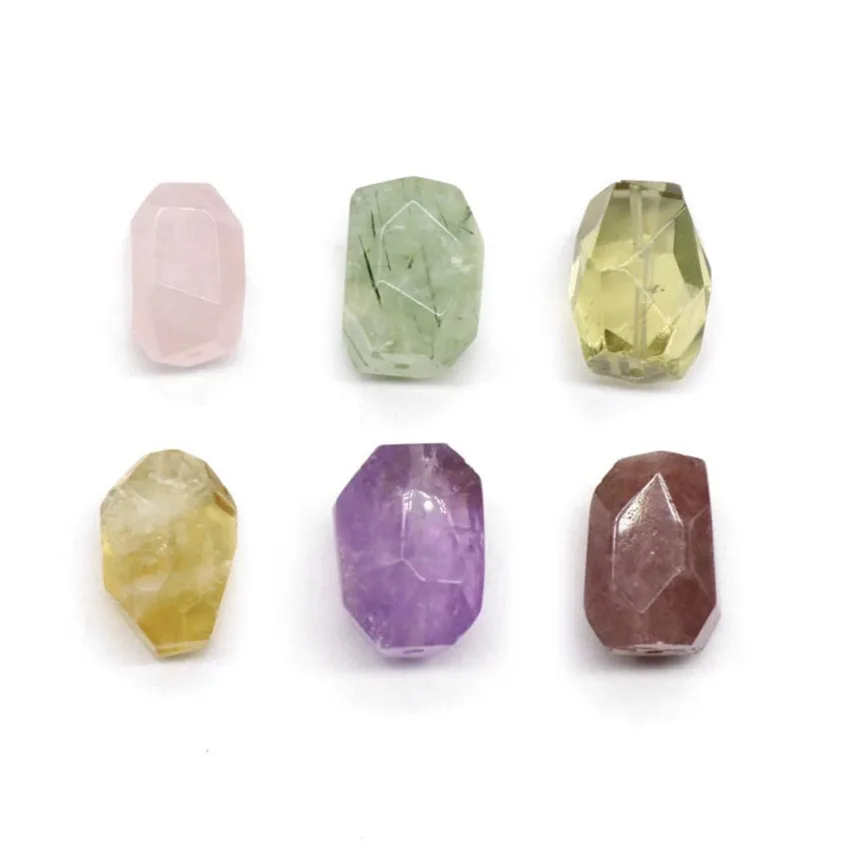 

Wholesale 10 Pcs Irregular Shape Section Many Colors Quartz Stone Pendant for Gift Charm Jewelry
